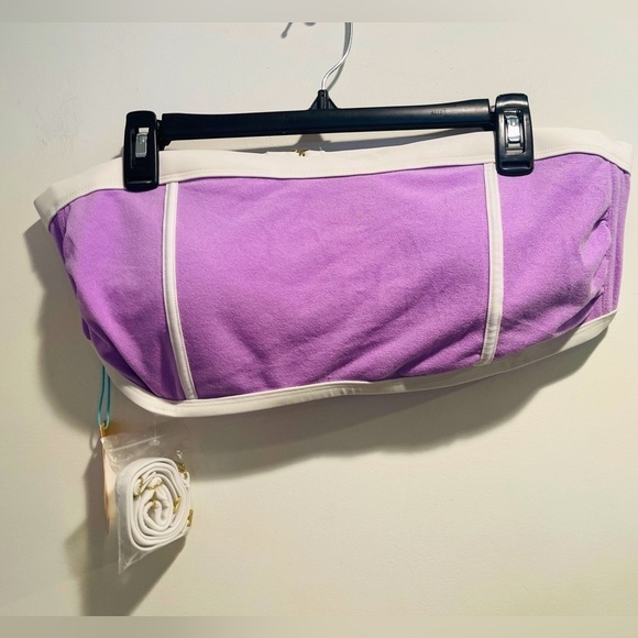 Kona Sol Women's Terry Textured Solid Bandeau with Binding Bikini Top 2X - Picture 5 of 16